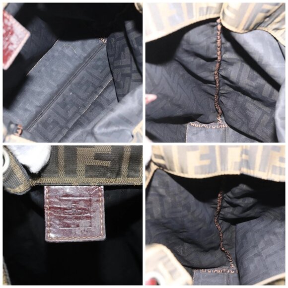 FENDI Zucca Canvas Tote Bag Brown Black Auth 112832 - Picture 15 of 16